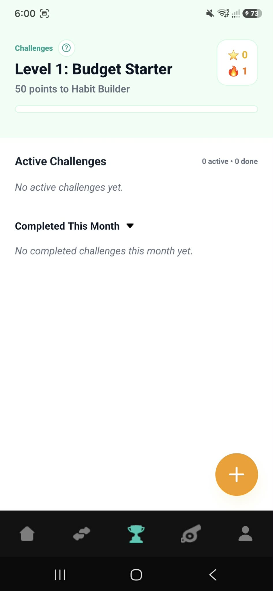 KakeiBuddy Challenge tab and Quest Hub