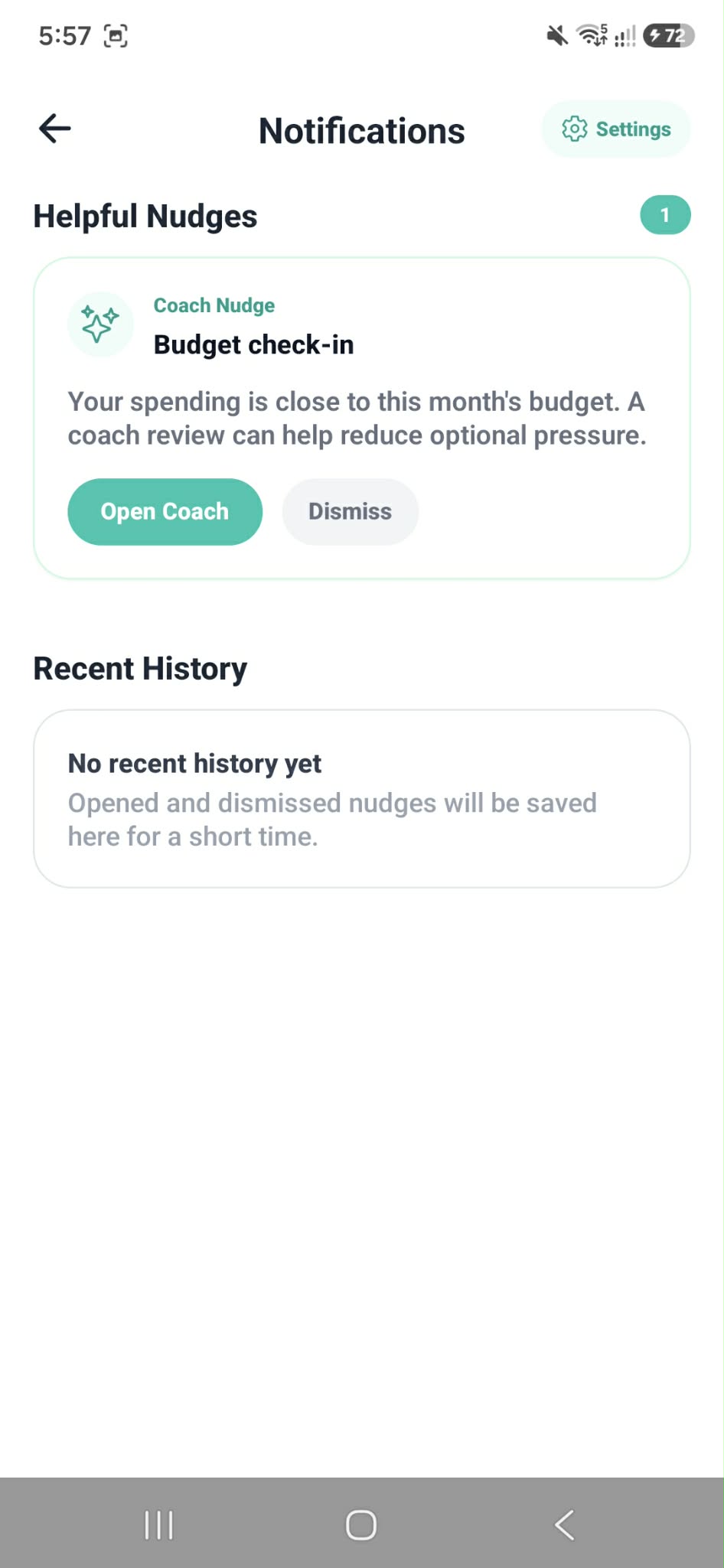 KakeiBuddy notifications list screen